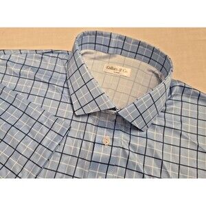 NWOT Collars & Co Men’s XL Dress Collar Polo Shirt Pienza Blue Windowpane